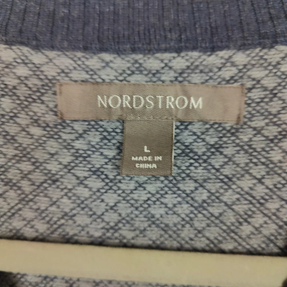 Nordstrom Vest‎ Mens Large Extra Fine Merino Wool V-Neck Geometric Sweater